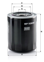 MANN-FILTER W P 928/81 Yağ Filtresi | Mitsubishi Colt II