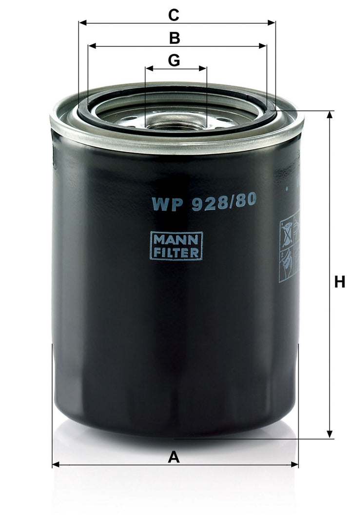 MANN-FILTER W P 928/80 Yağ Filtresi | Toyota 4-Runner, Mazda B-Serie