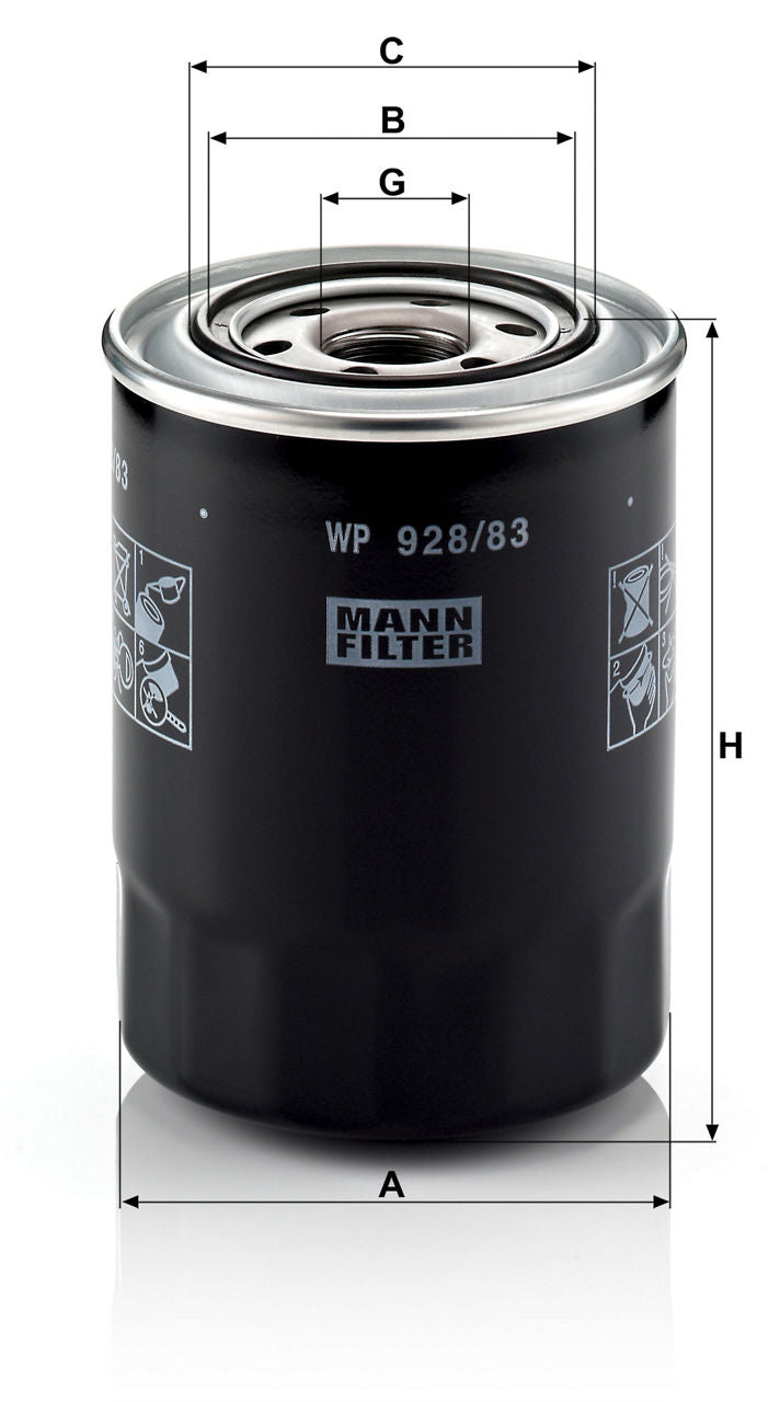 MANN-FILTER W P 928/83 Yağ Filtresi | Hyundai Galloper II