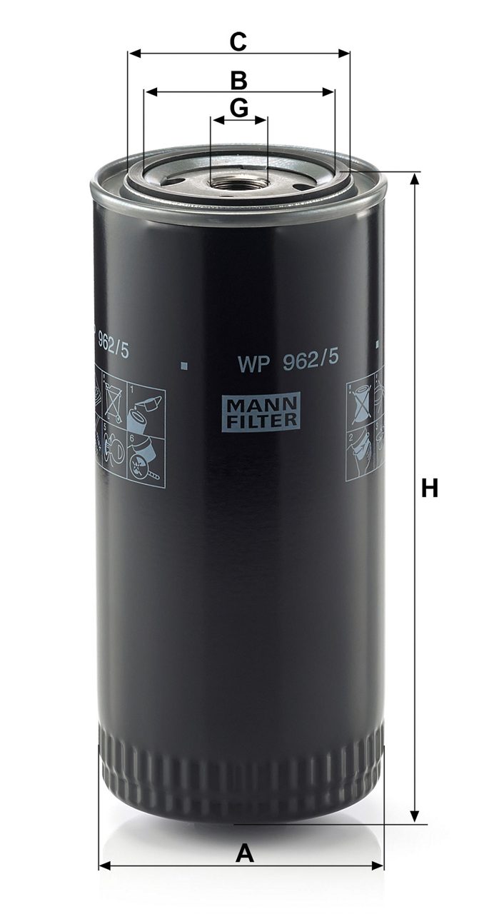 MANN-FILTER WP 962/5 Yağ Filtresi