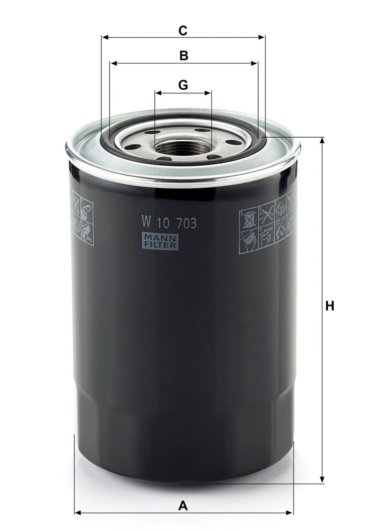MANN-FILTER W 10 703 Yağ Filtresi | Hyundai County