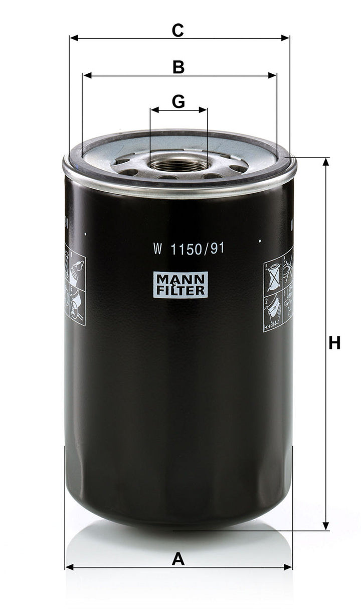 MANN-FILTER W 1150/91 Hidrolik | Lamborghini 1000-Serie