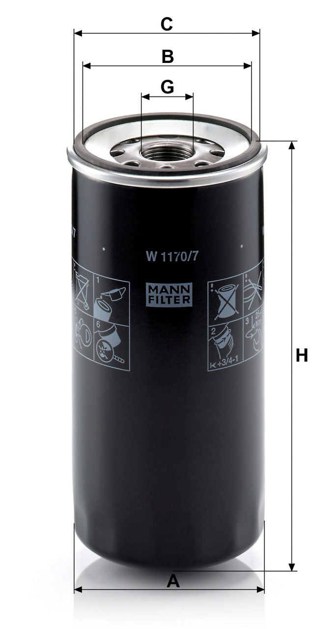 MANN-FILTER W 1170/7 Yağ Filtresi | Iveco EuroMover
