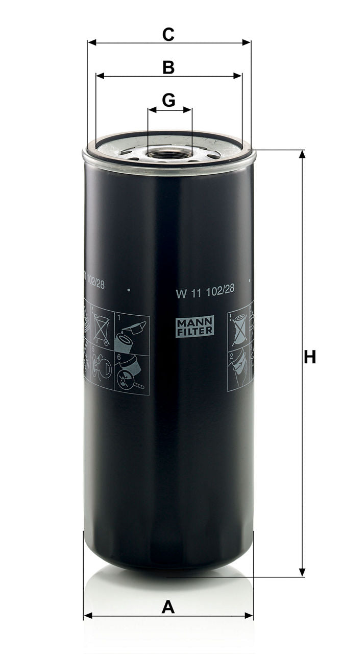 MANN-FILTER W 11 102/28 Yağ Filtresi