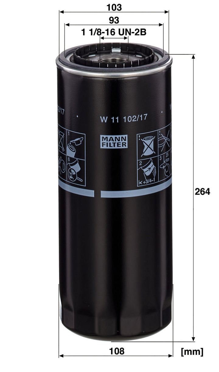 MANN-FILTER W 11 102/17 Yağ Filtresi