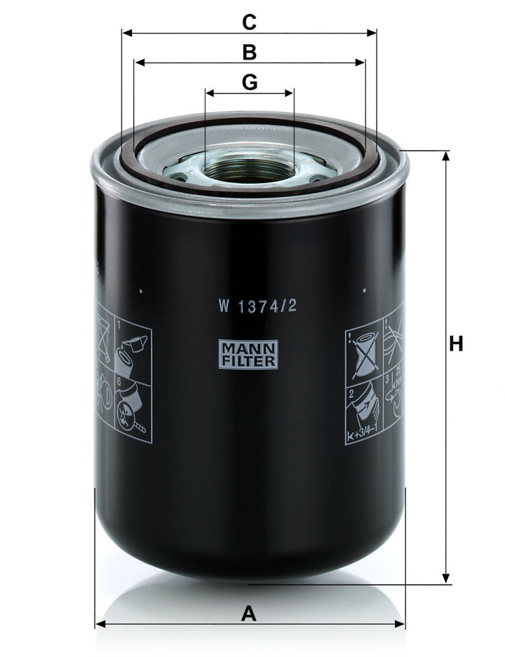 MANN-FILTER W 1374/2 Hidrolik