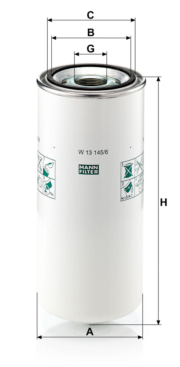 MANN-FILTER W 13 145/6 Yağ Filtresi