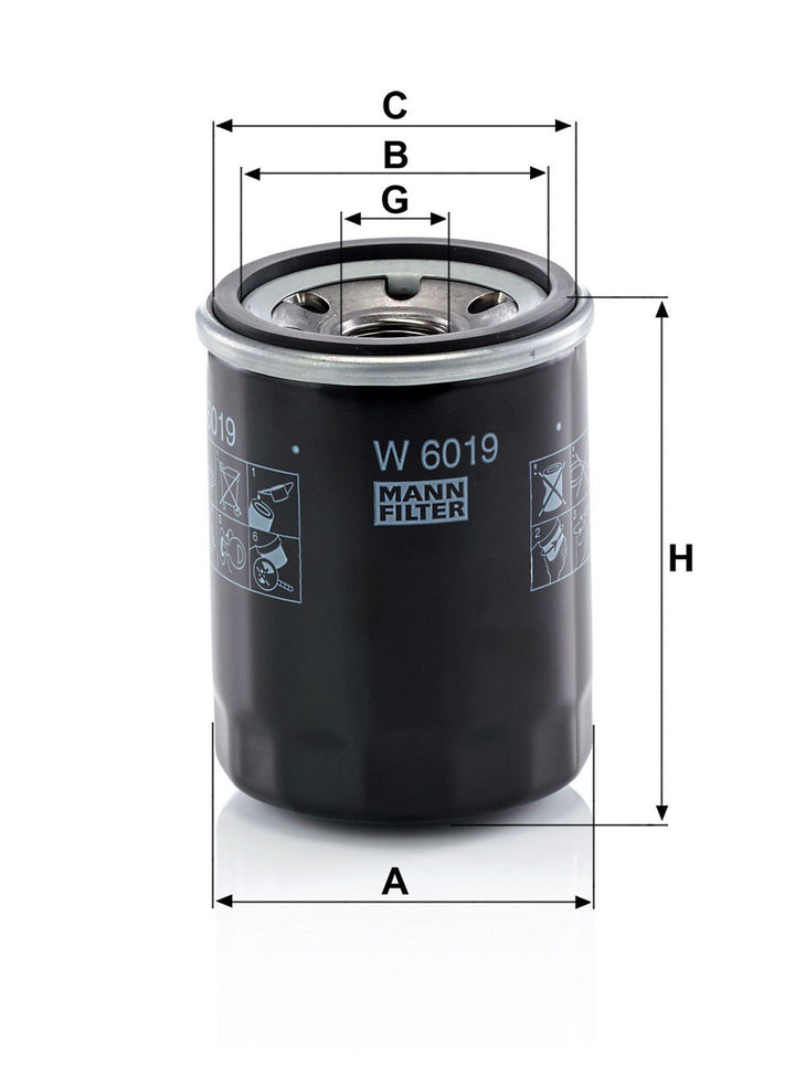 MANN-FILTER W 6019 Yağ Filtresi | Subaru CROSSTREK, Toyota GT86