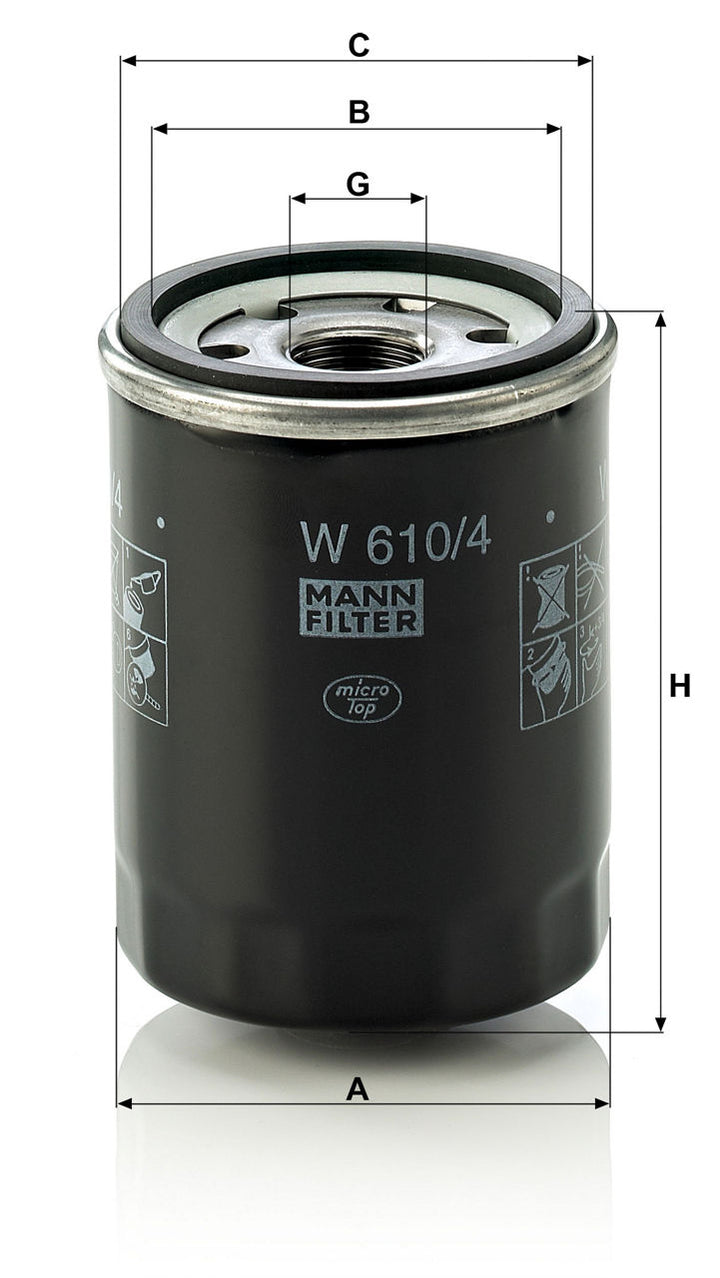 MANN-FILTER W 610/4 Yağ Filtresi | Nissan 100 NX, Infiniti G20