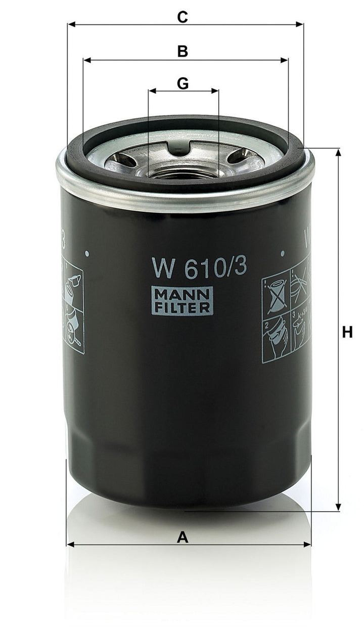 MANN-FILTER W 610/3 Yağ Filtresi | Mitsubishi MT-Serie, Fiat Albea