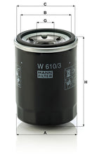 MANN-FILTER W 610/3 Yağ Filtresi | Mitsubishi MT-Serie, Fiat Albea