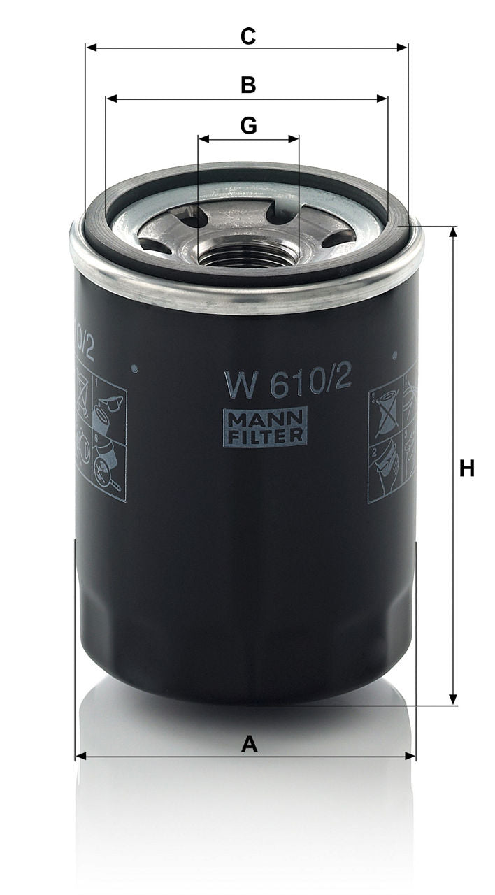 MANN-FILTER W 610/2 Yağ Filtresi | Mazda 626 III, Ford Probe