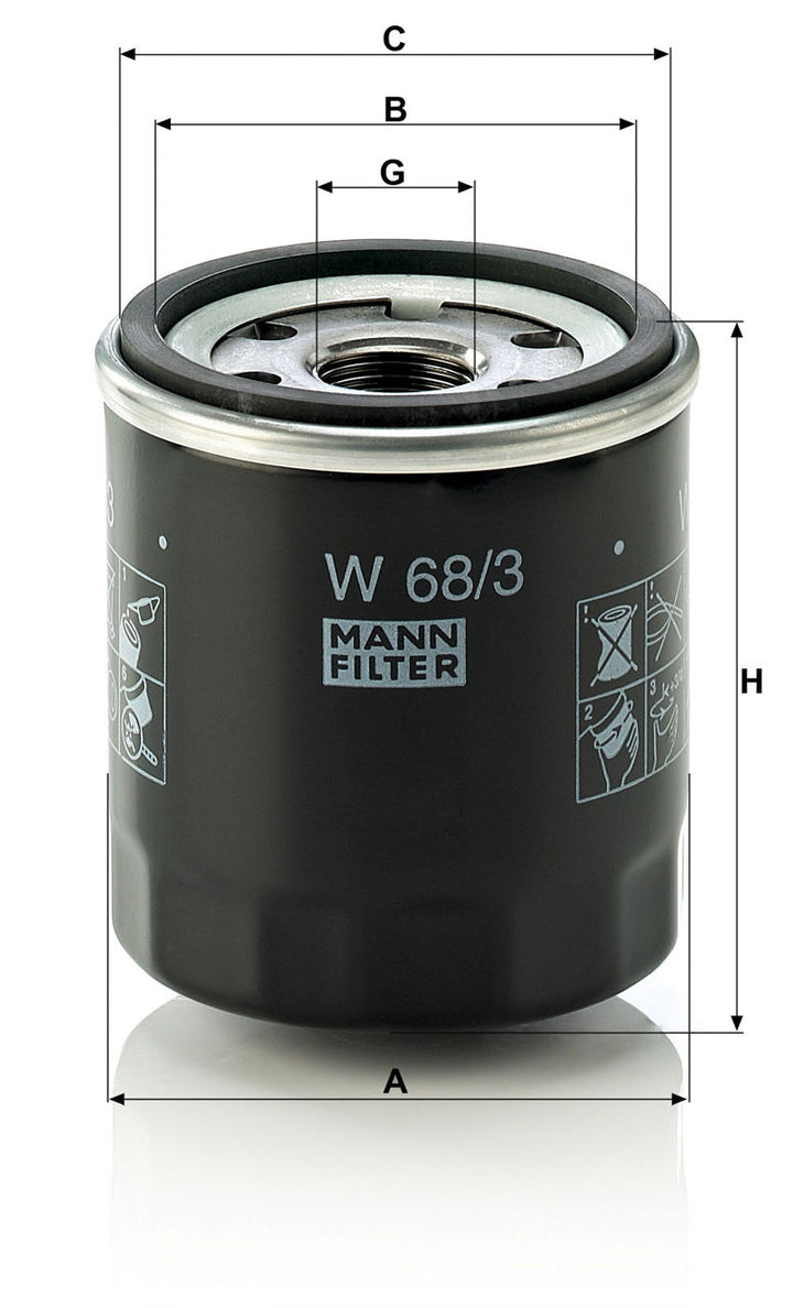 MANN-FILTER W 68/3 Yağ Filtresi | Toyota Altezza