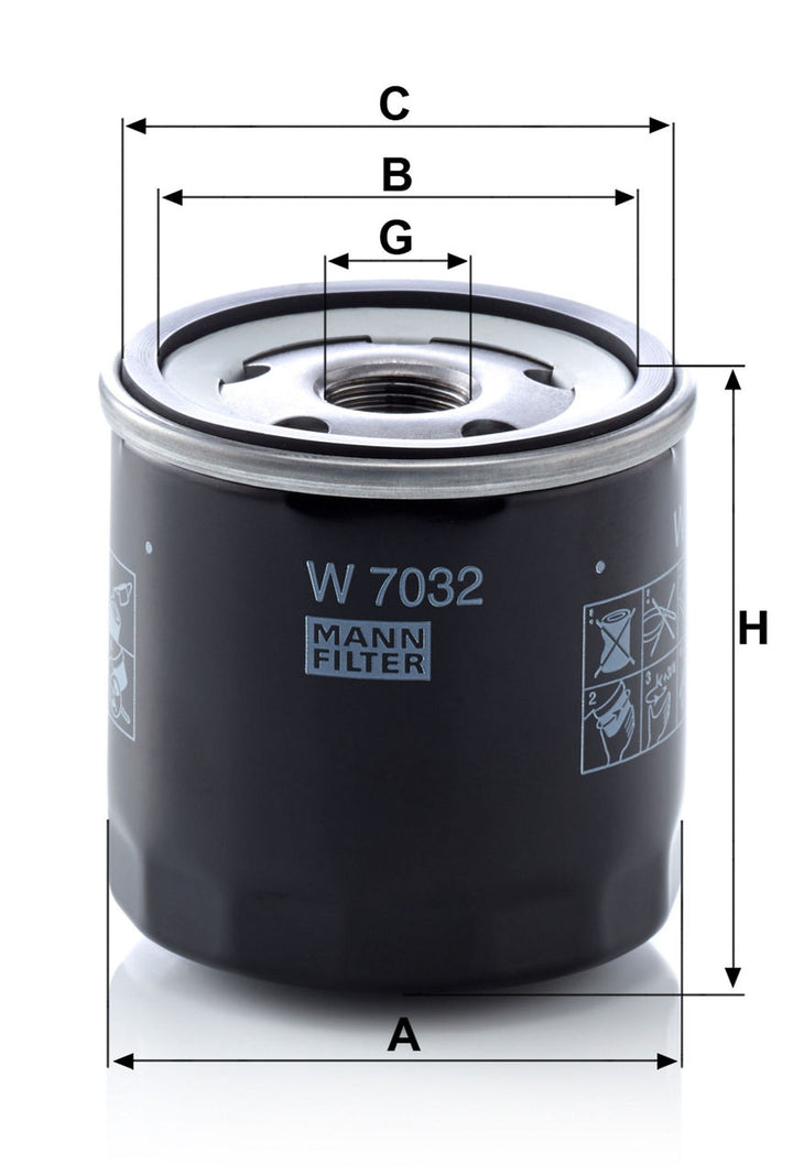 MANN-FILTER W 7032 Yağ Filtresi | Renault Captur, Dacia Dokker