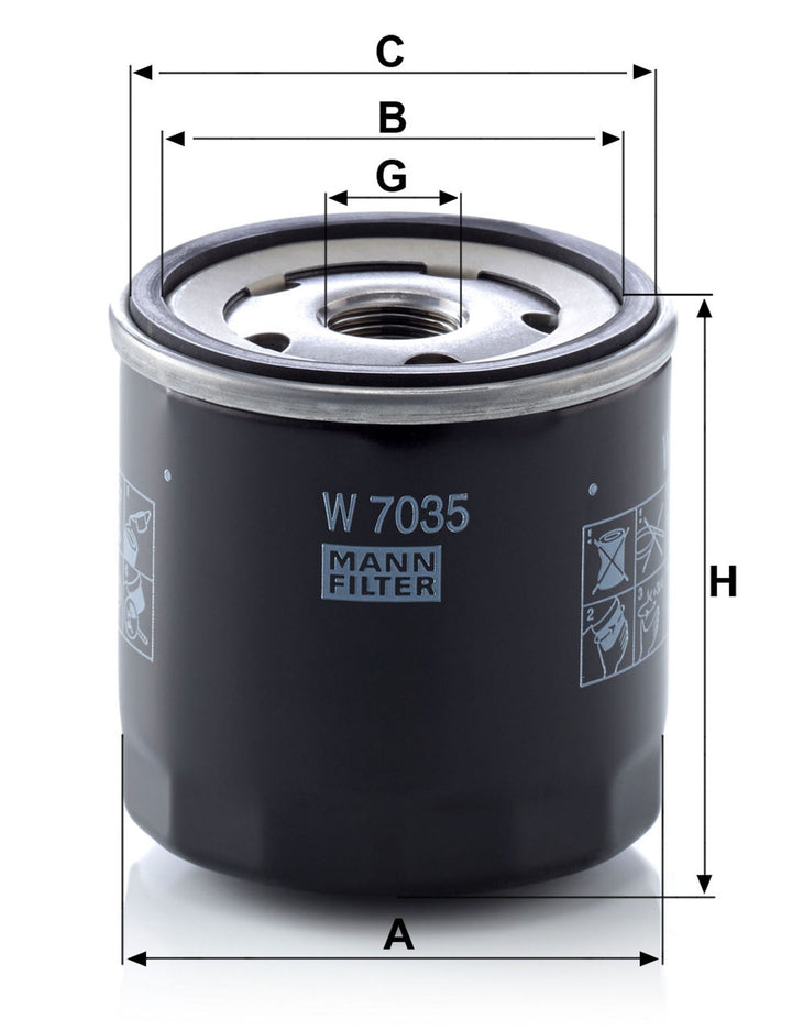 MANN-FILTER W 7035 Yağ Filtresi | Chrysler, Jeep