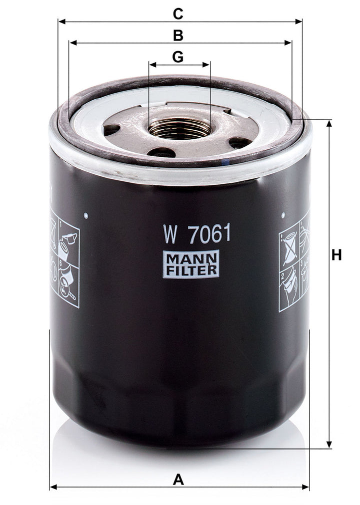 MANN-FILTER W 7061 Yağ Filtresi | Mazda