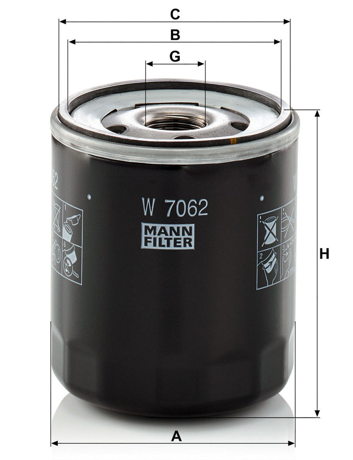 MANN-FILTER W 7062 Yağ Filtresi | Seat Ibiza V, Skoda Fabia III