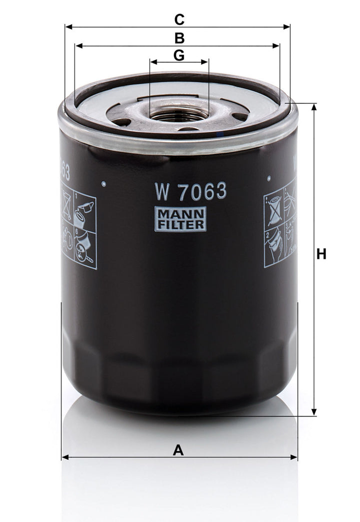 MANN-FILTER W 7063 Yağ Filtresi | Citroen, Fiat, Peugeot
