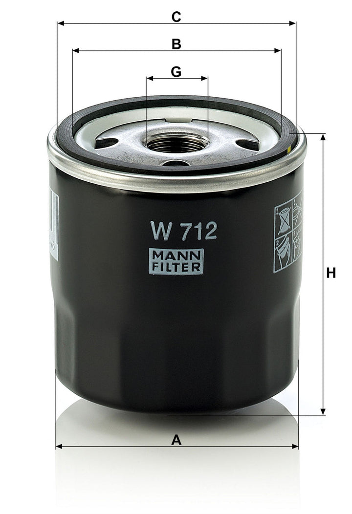 MANN-FILTER W 712 Yağ Filtresi | Opel Ascona-A, Mini KRAMER ALLRAD