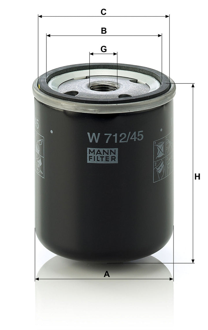 MANN-FILTER W 712/45 Hidrolik Şanzıman Filtresi
