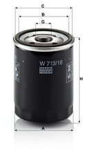 MANN-FILTER W 713/16 Yağ Filtresi | Fiat, Lancia, Citroen