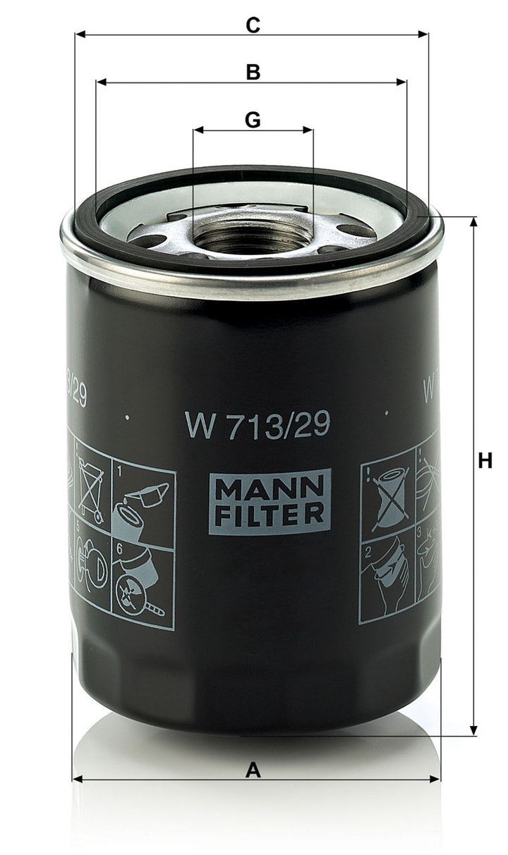 MANN-FILTER W 713/29 Yağ Filtresi | Jaguar Daimler