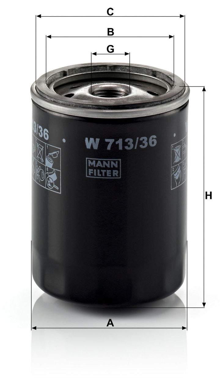 MANN-FILTER W 713/36 Yağ Filtresi | Ford Endeavour, Mazda BT-50