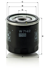 MANN-FILTER W 714/2 Yağ Filtresi | Fiat Cinquecento, Seat Fura