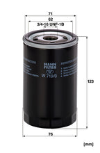 MANN-FILTER W 719/3 Yağ Filtresi