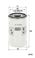 MANN-FILTER W 719/46 Yağ Filtresi