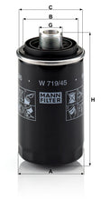 MANN-FILTER W 719/45 Yağ Filtresi | VW Amarok, Audi A3 + Cabriolet