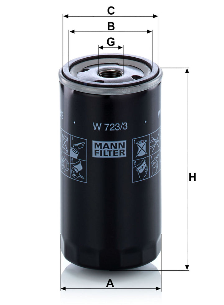 MANN-FILTER W 723/3 Yağ Filtresi | Dodge D-Serie