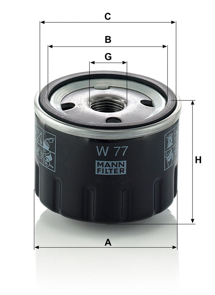 MANN-FILTER W 77 Yağ Filtresi | Fiat Cinquecento, Renault 1600