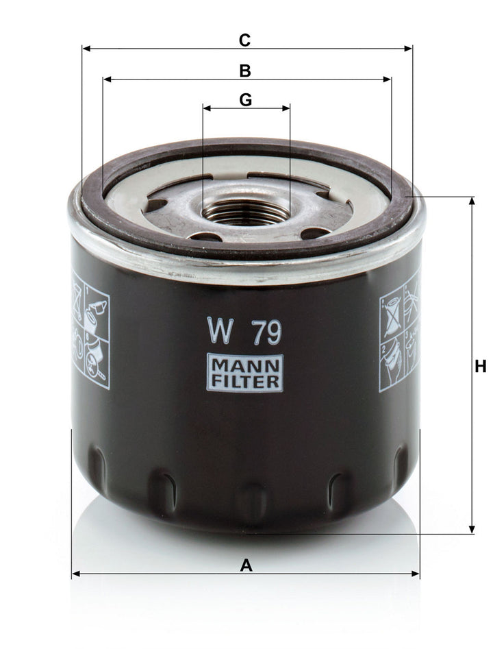 MANN-FILTER W 79 Yağ Filtresi | Renault Clio II / Clio , Nissan Cube