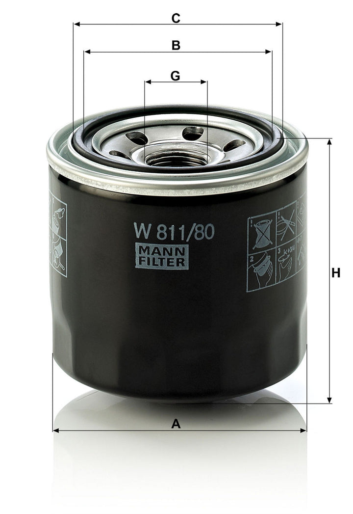 MANN-FILTER W 811/80 Yağ Filtresi | Kia Besta, Hyundai Accent