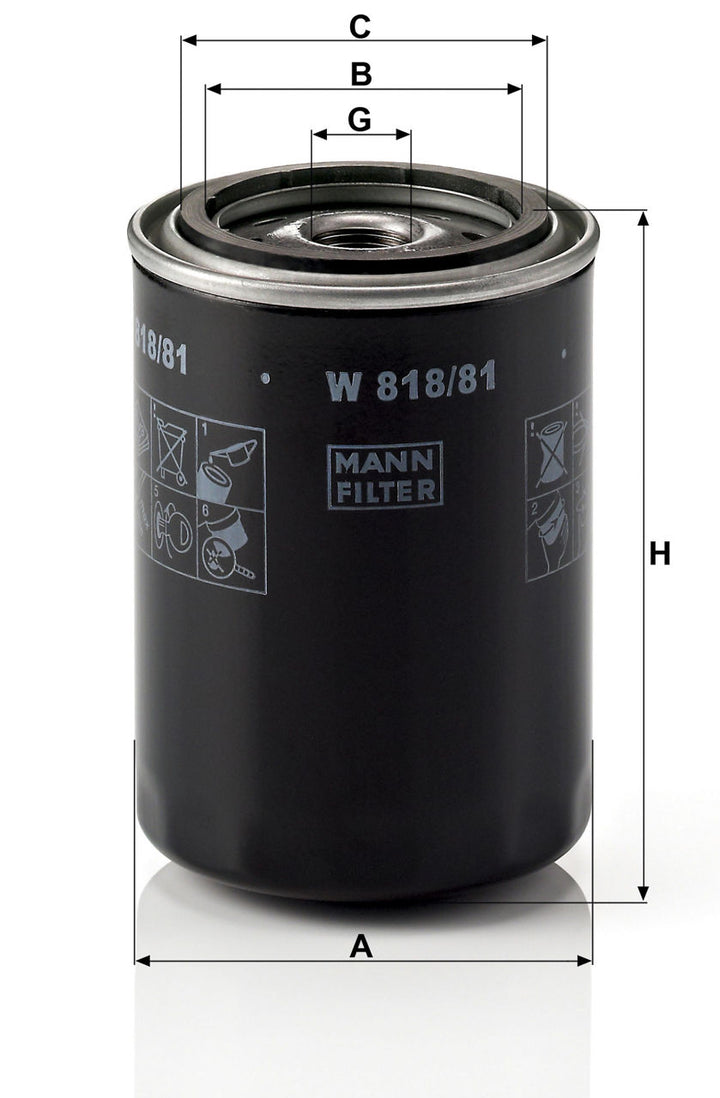 MANN-FILTER W 818/81 Yağ Filtresi | Daihatsu, Toyota