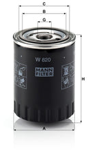 MANN-FILTER W 820 Yağ Filtresi | Citroen