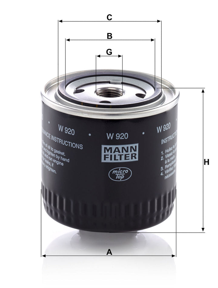 MANN-FILTER W 920 Yağ Filtresi