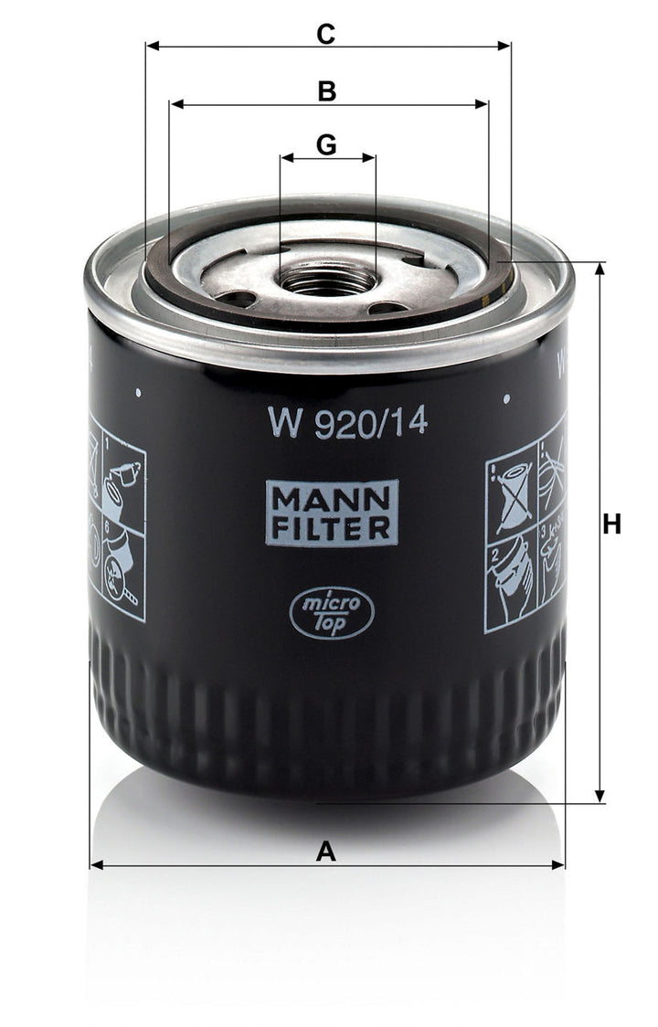 MANN-FILTER W 920/14 Yağ Filtresi | Nissan 280 ZX, ZXT, Isuzu Pick-up