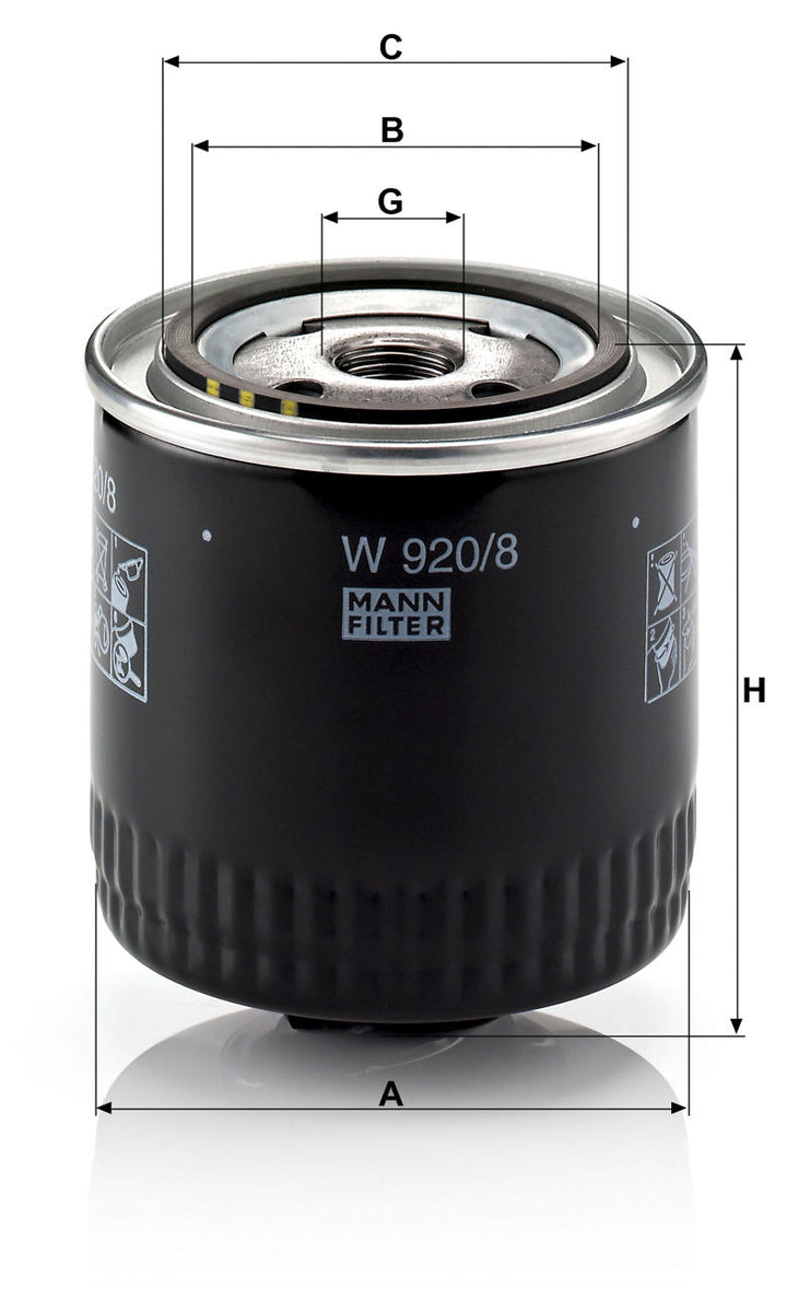 MANN-FILTER W 920/8 Yağ Filtresi