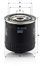 MANN-FILTER W 920/8 Yağ Filtresi