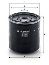 MANN-FILTER W 920/82 Yağ Filtresi | Isuzu, Opel, Vauxhall-Bedford