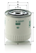 MANN-FILTER W 920/21 Yağ Filtresi | Bogdan 2110, UAZ Hunter