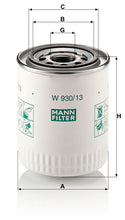 MANN-FILTER W 930/13 Yağ Filtresi | Bentley Arnage