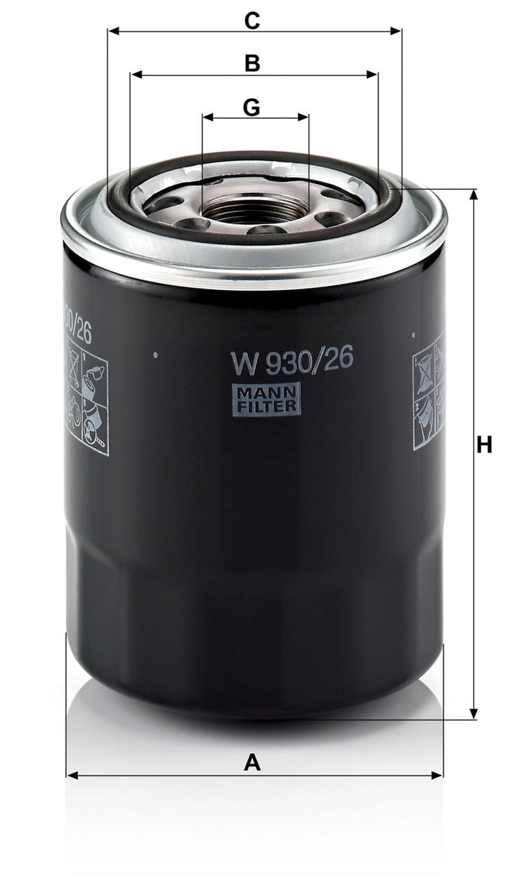 MANN-FILTER W 930/26 Yağ Filtresi | Hyundai, Kia