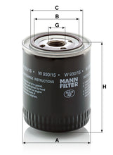 MANN-FILTER W 930/15 Yağ Filtresi