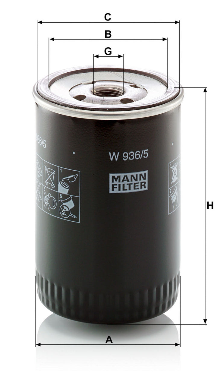 MANN-FILTER W 936/5 Yağ Filtresi | Chevy, Opel