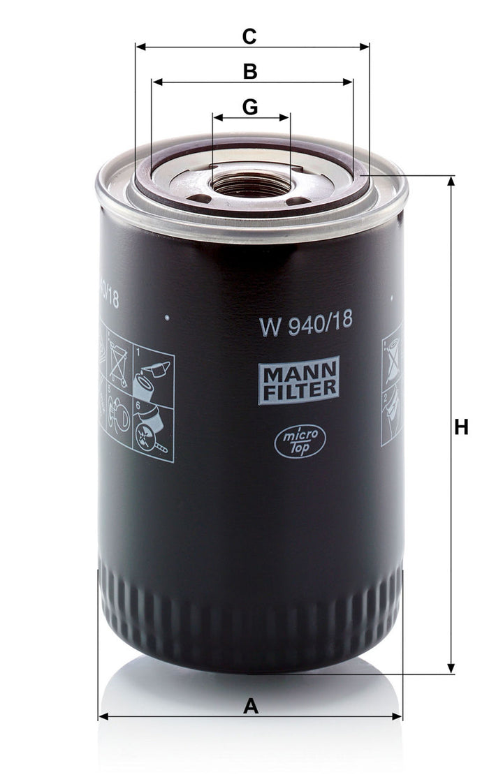 MANN-FILTER W 940/18 Yağ Filtresi | Nissan FX-Serie
