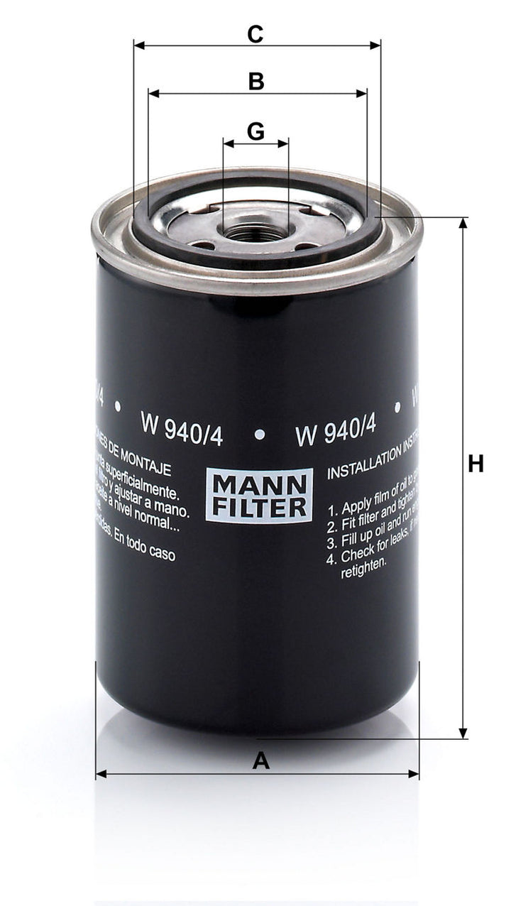 MANN-FILTER W 940/4 Yağ Filtresi | Ford D-Serie