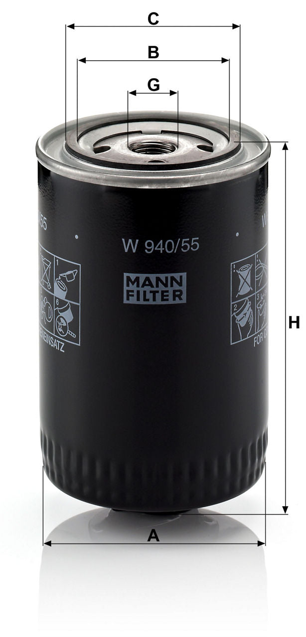 MANN-FILTER W 940/55 Yağ Filtresi